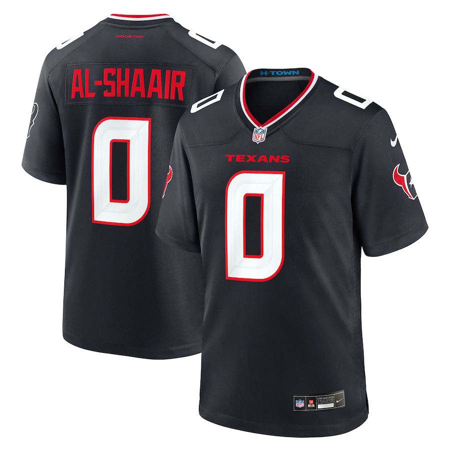 Men Houston Texans 0 Azeez Al-Shaair Nike Navy Team Game NFL Jersey